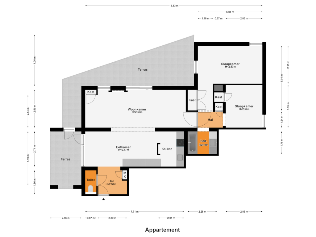 View floorplan of Appartement of Blekerij 70-A