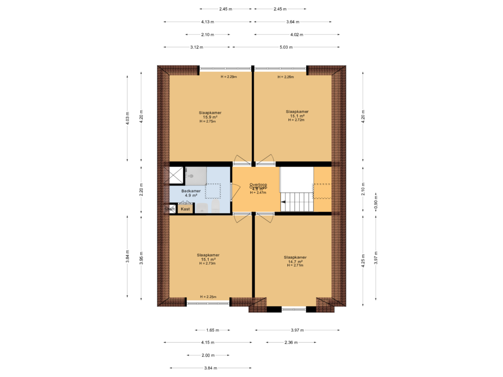 Bekijk plattegrond van 2e verdieping van Noordersingel 76