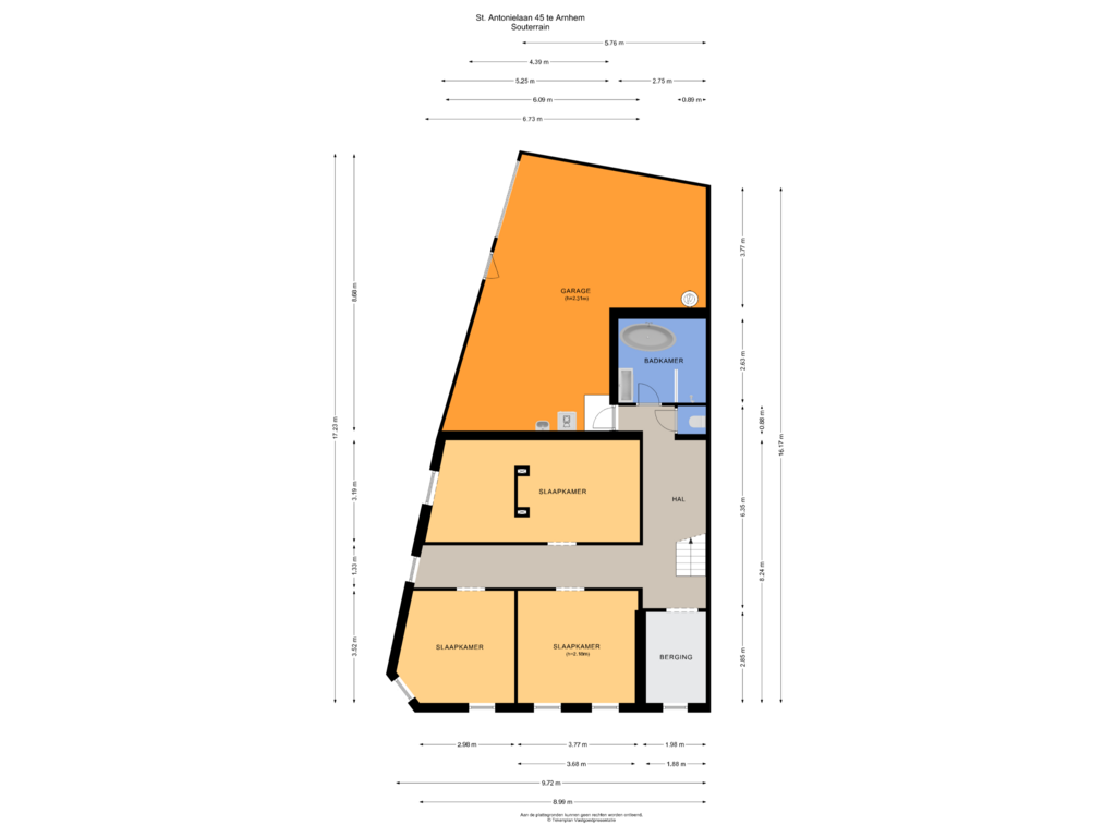 Bekijk plattegrond van Souterrain van St. Antonielaan 45