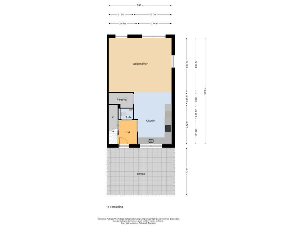 Bekijk plattegrond van 1e verdieping van Benedenland 6