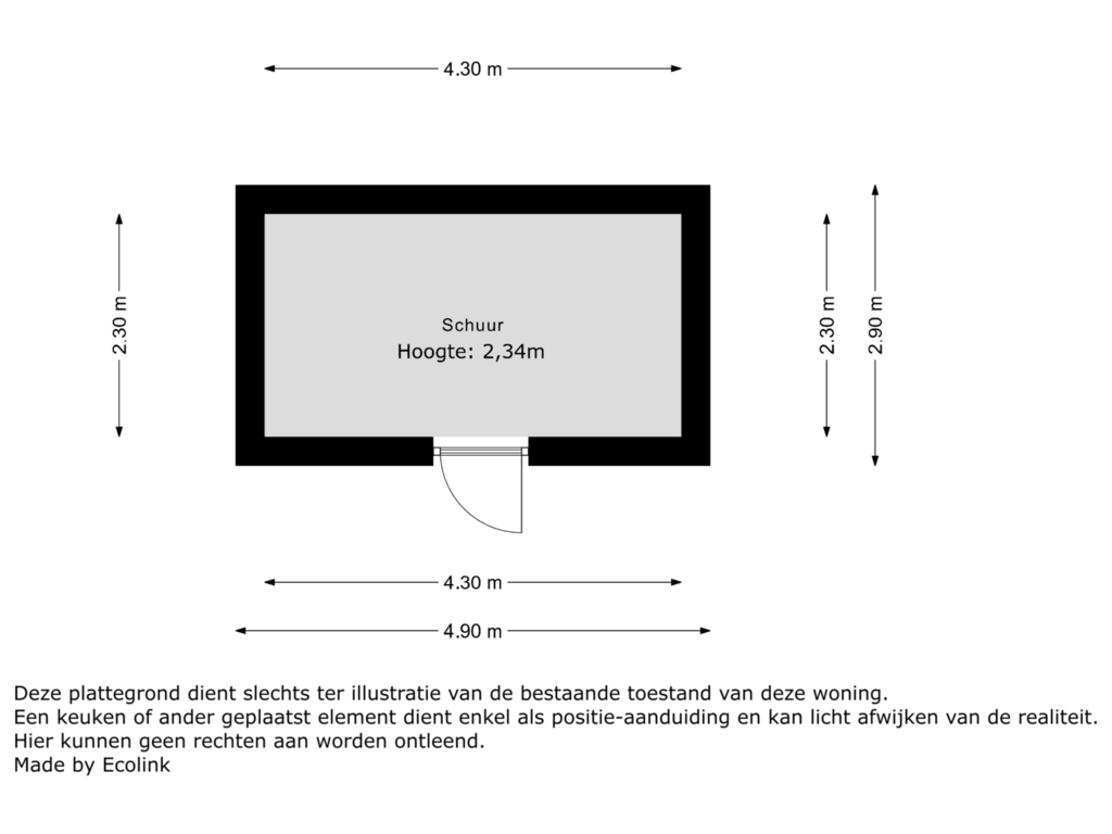 View floorplan of schuur of Frankenlaan 63