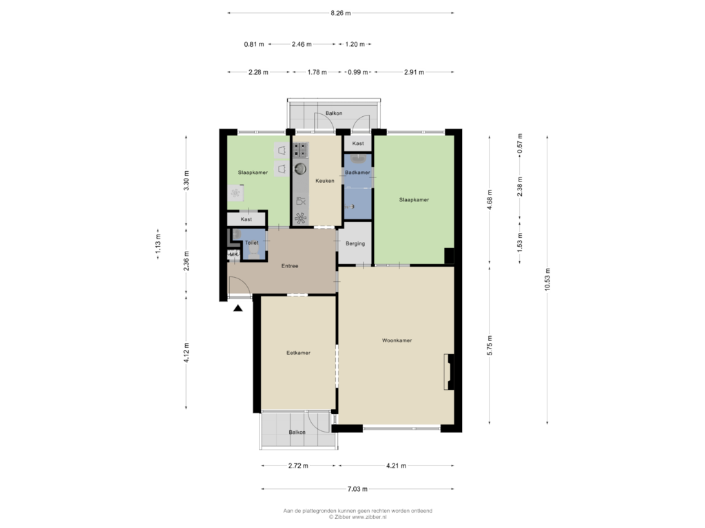 View floorplan of Appartement of Lelielaan 45