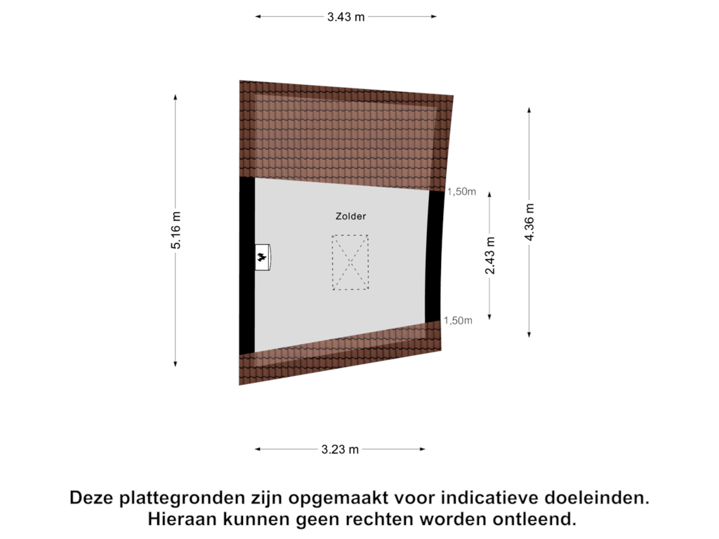 Bekijk plattegrond van Zolder van Catharinastraat 38