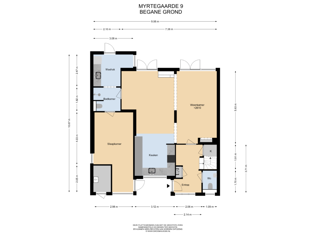 Bekijk plattegrond van Begane grond van Myrtegaarde 9