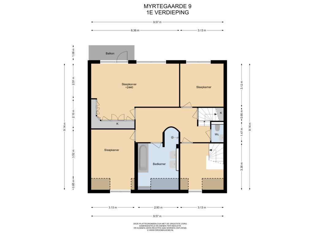 Bekijk plattegrond van 1E Verdieping van Myrtegaarde 9