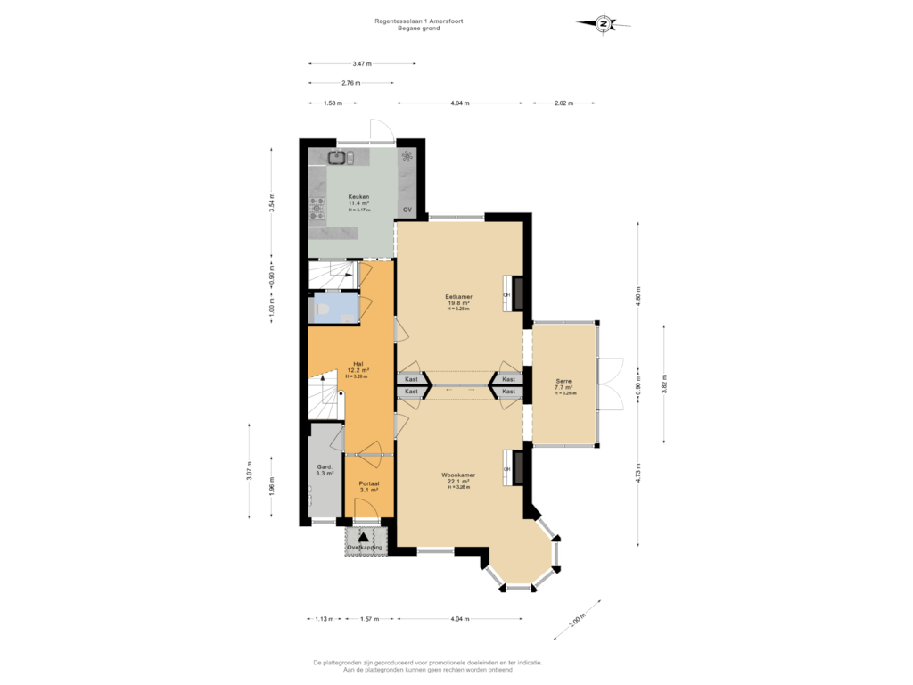 View floorplan of Begane grond of Regentesselaan 1