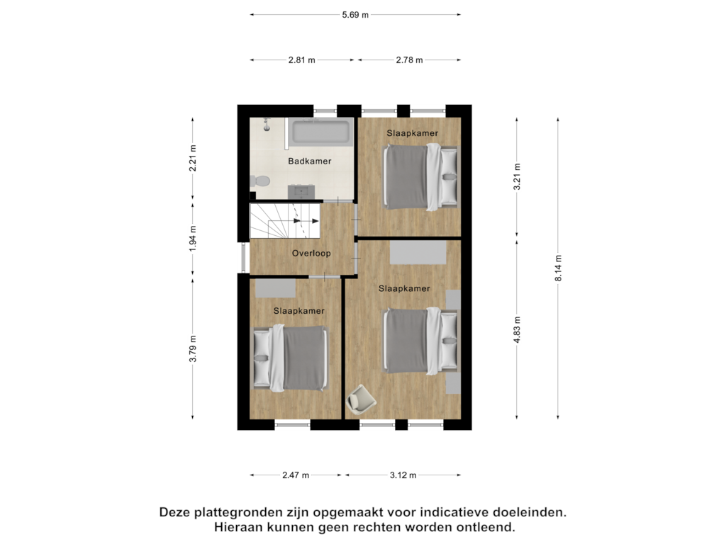 Bekijk plattegrond van Eerste Verdieping van Cobbingstraat 45