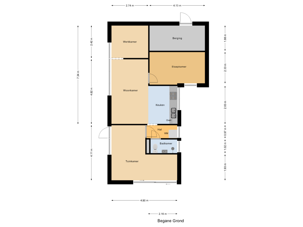 Bekijk plattegrond van Begane Grond van Park Oase 16