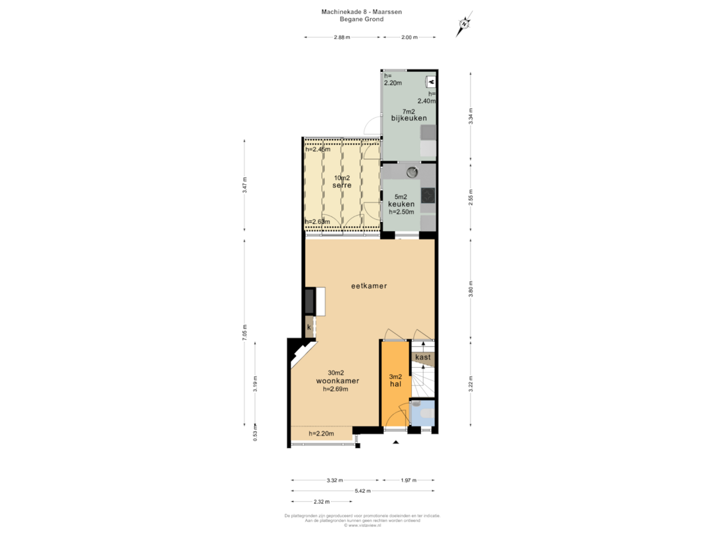 Bekijk plattegrond van BEGANE GROND van Machinekade 8