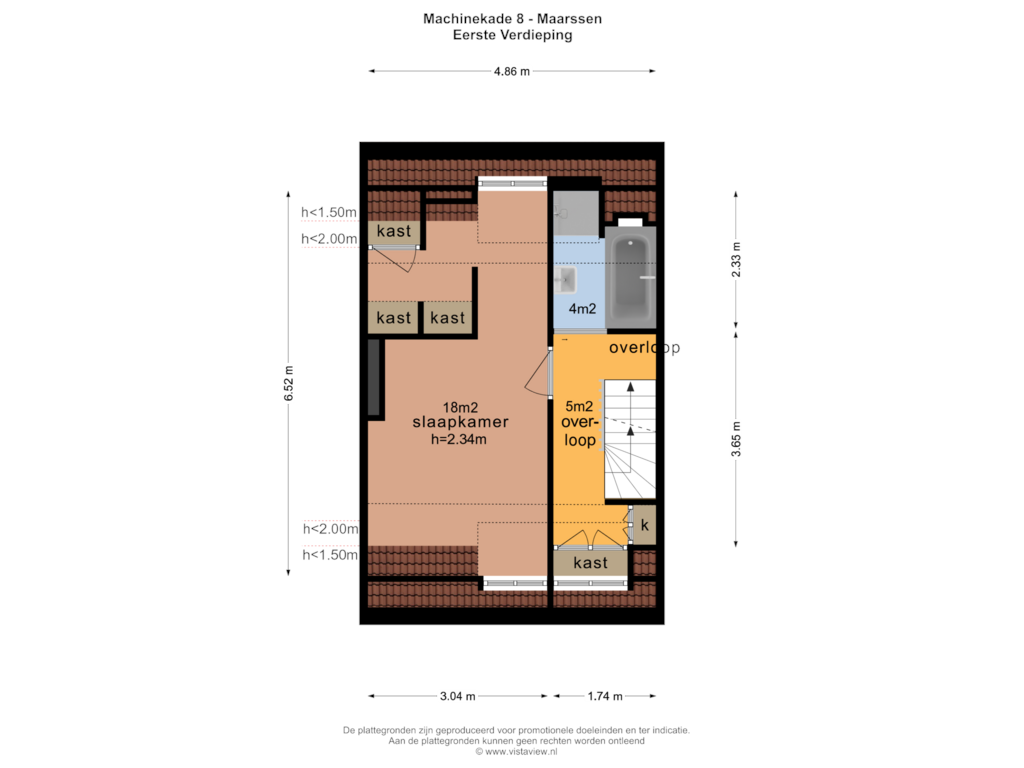 Bekijk plattegrond van EERSTE VERDIEPING van Machinekade 8