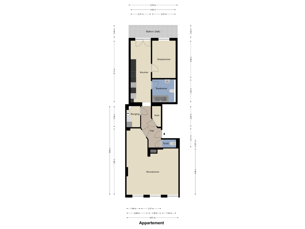 View floorplan of Appartement of Kapellerlaan 251-A