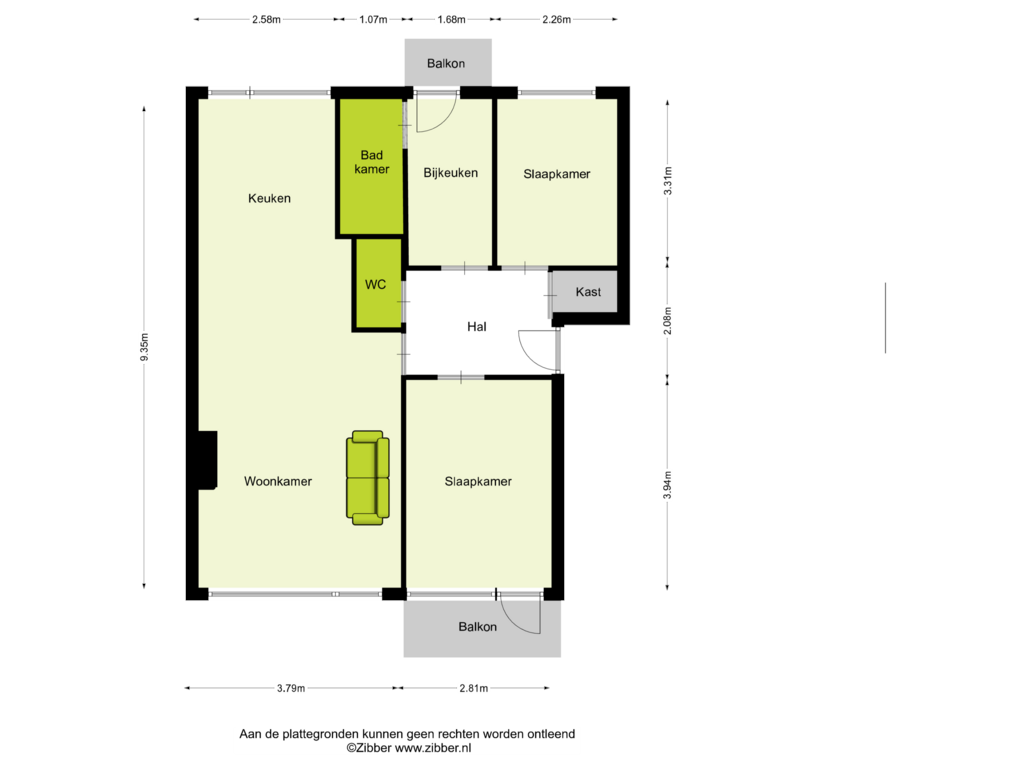 Bekijk plattegrond van Appartement van Vondelstraat 186