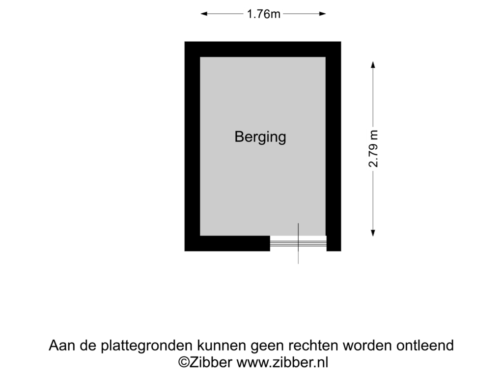 Bekijk plattegrond van Berging van Vondelstraat 186