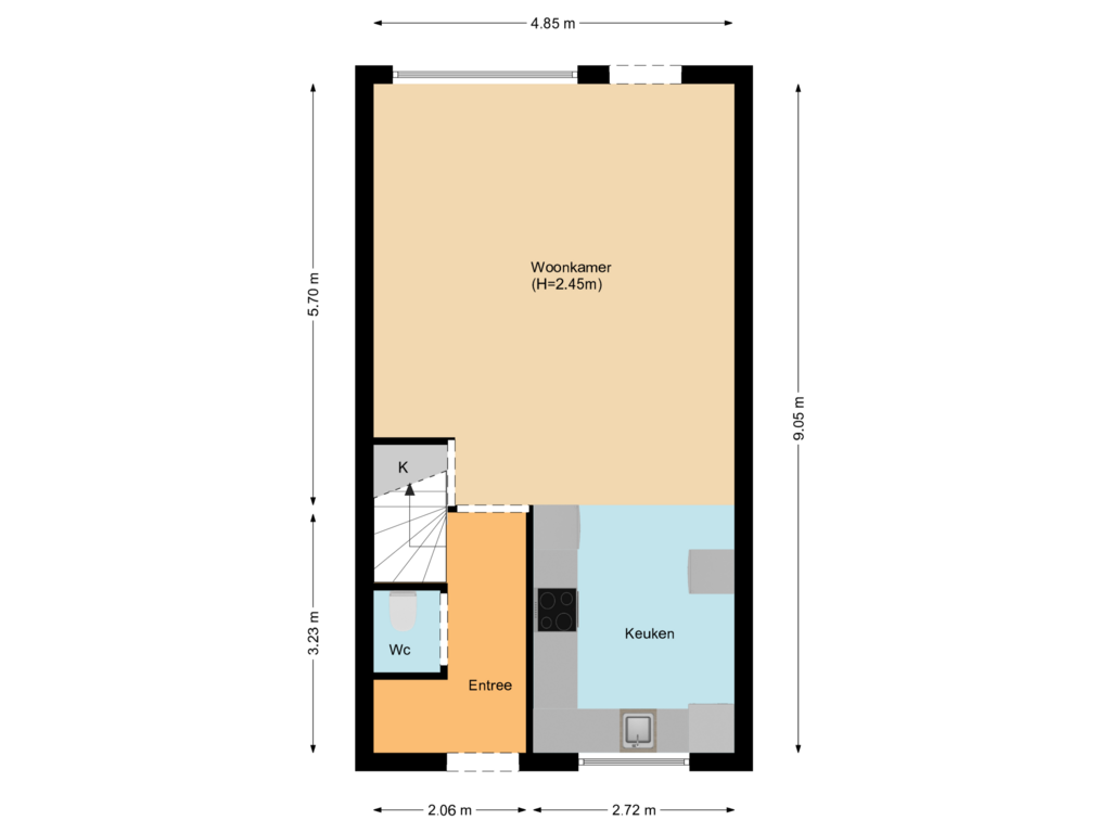 View floorplan of First floor of Bazillehof 34