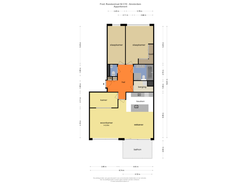 Bekijk plattegrond van APPARTEMENT van Fred. Roeskestraat