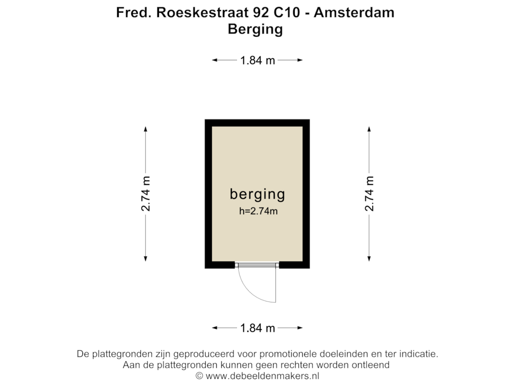 Bekijk plattegrond van BERGING van Fred. Roeskestraat