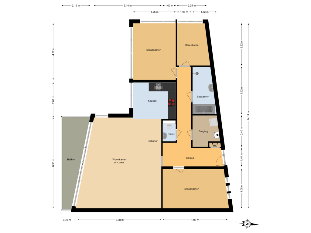 Bekijk plattegrond van Eerste verdieping van Dorpsstraat 28