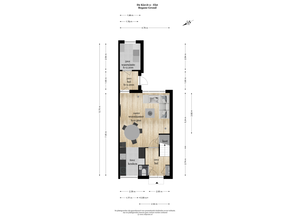 Bekijk plattegrond van BEGANE GROND van De Kievit 2