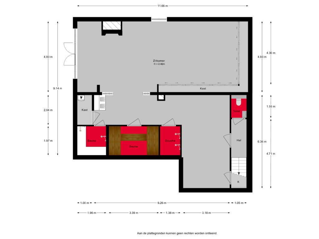 Bekijk plattegrond van Souterrain van Roemer 37