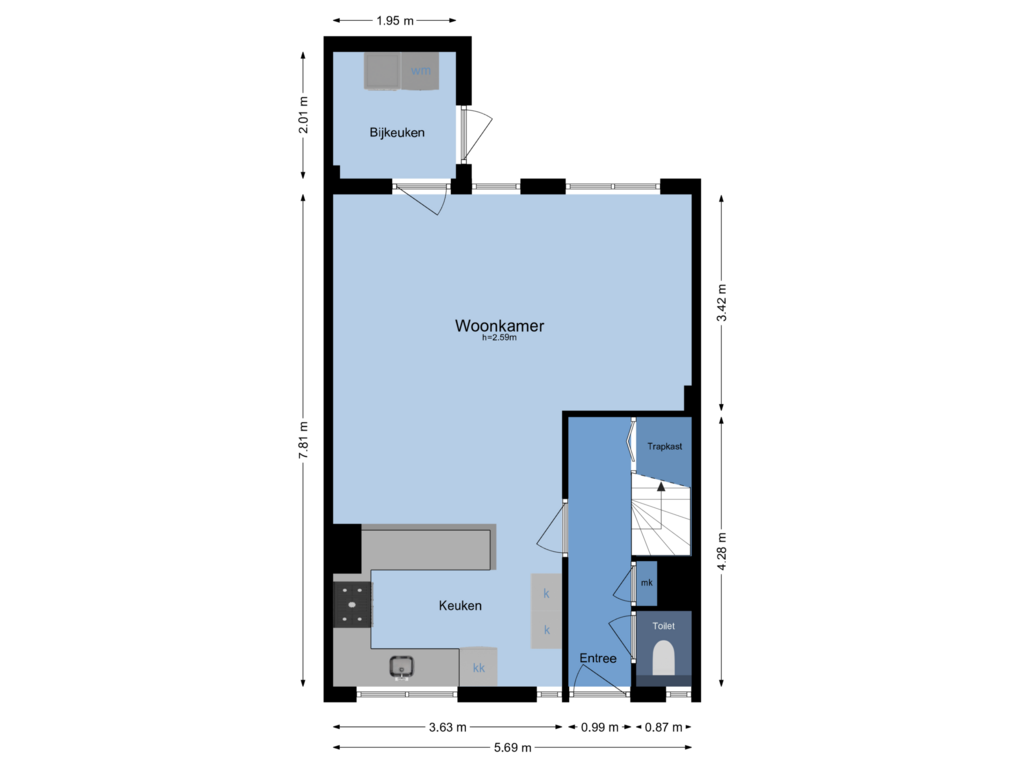 Bekijk plattegrond van bg van Kieftentuin 30