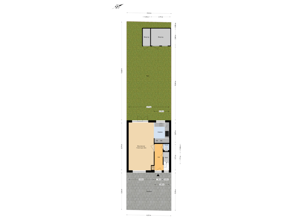 Bekijk plattegrond van Begane grond tuin van Burgemeester Pruissingel 109