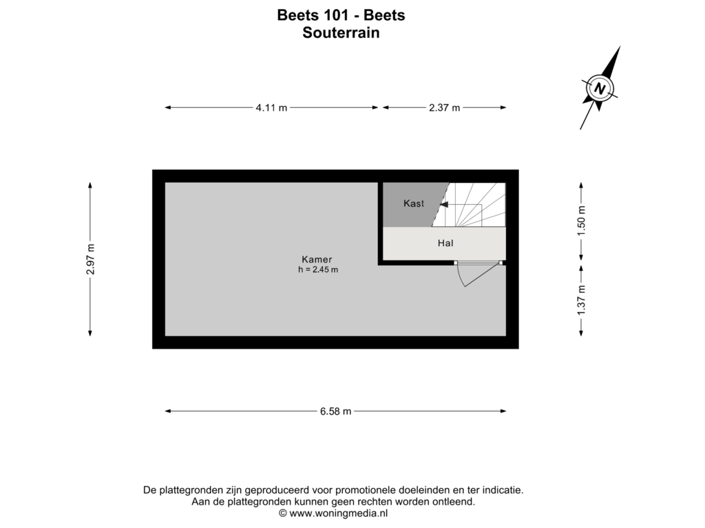 Bekijk plattegrond van Souterrain van Beets 101