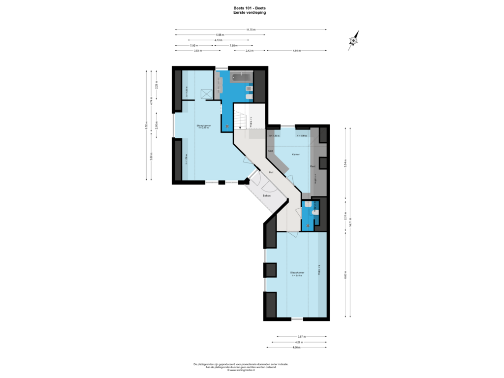 Bekijk plattegrond van 1e v van Beets 101