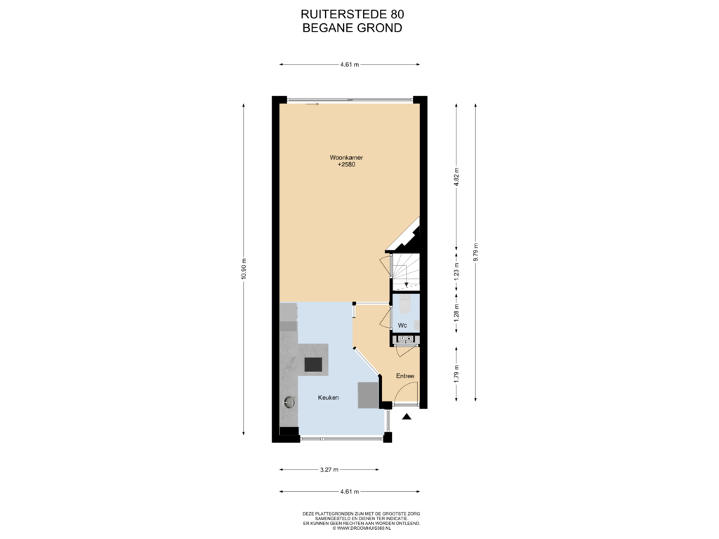 View floorplan of Begane grond of Ruiterstede 80