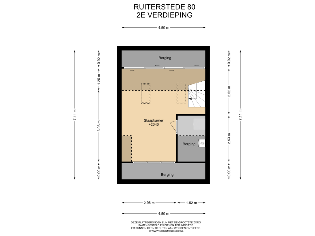 View floorplan of 2E Verdieping of Ruiterstede 80