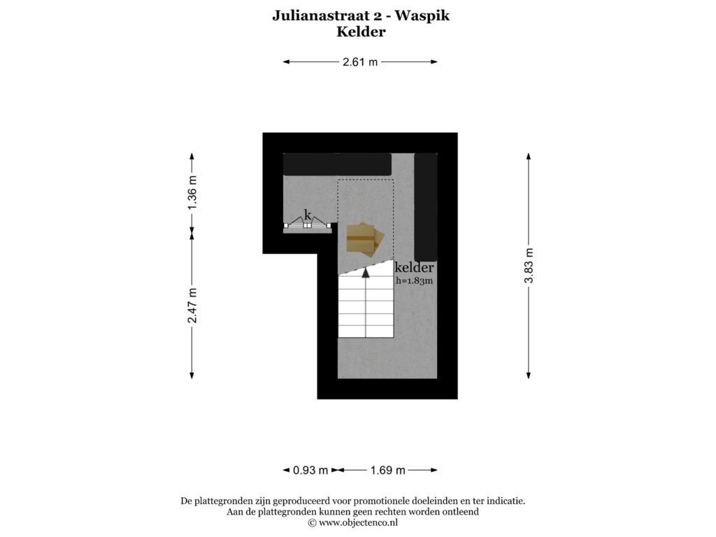 Bekijk plattegrond van Kelder van Julianastraat 2