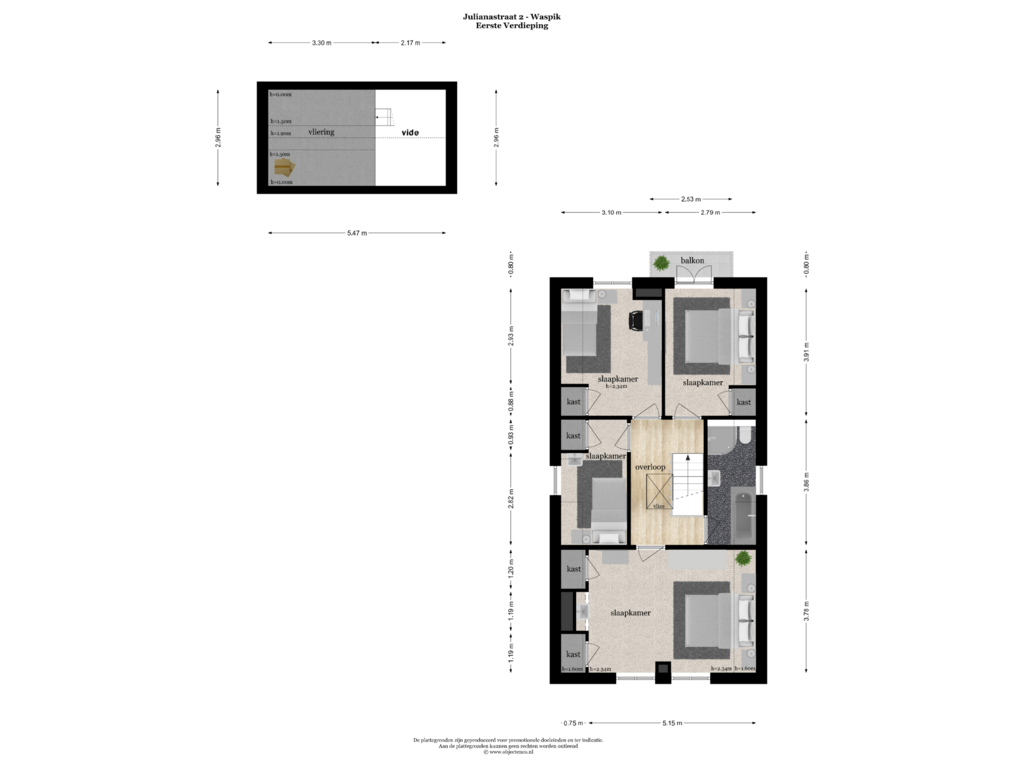 Bekijk plattegrond van Eerste Verdieping van Julianastraat 2