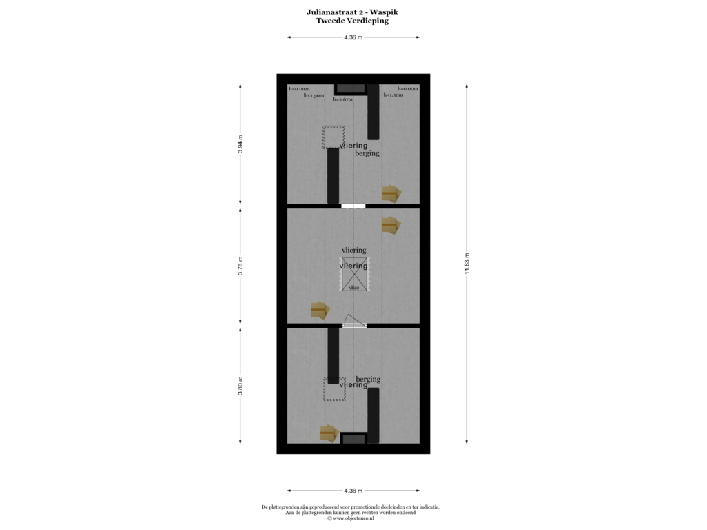 Bekijk plattegrond van Tweede Verdieping van Julianastraat 2