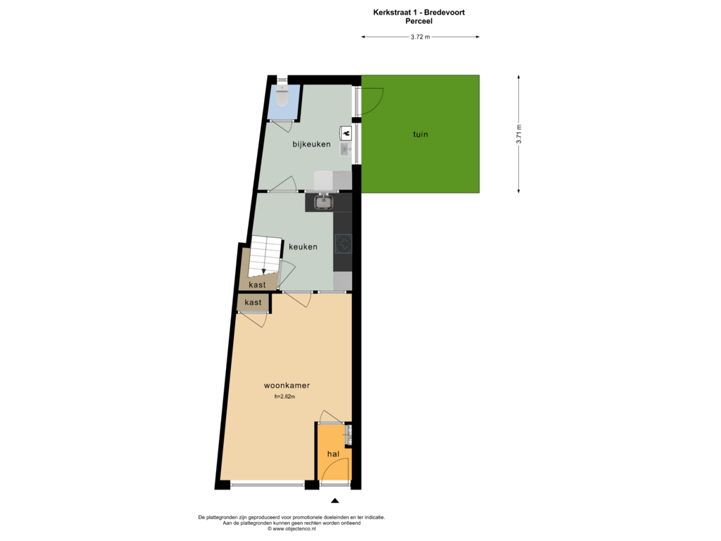 Bekijk plattegrond van PERCEEL van Kerkstraat 1