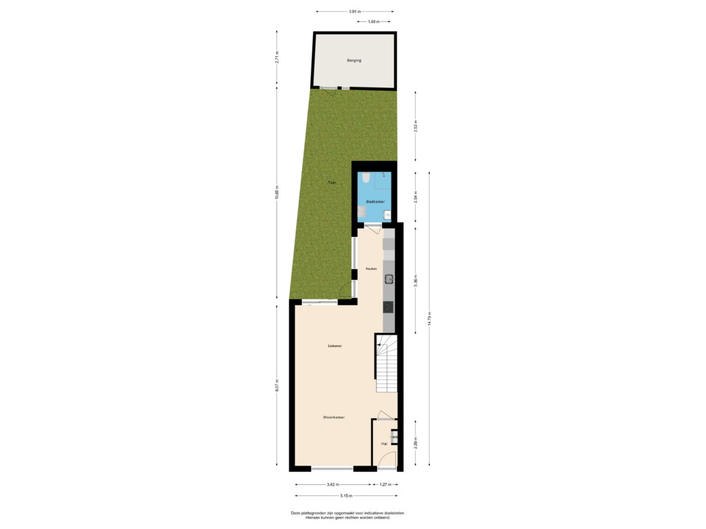 Bekijk plattegrond van Begane Grond met Tuin van Grote Houtweg 66