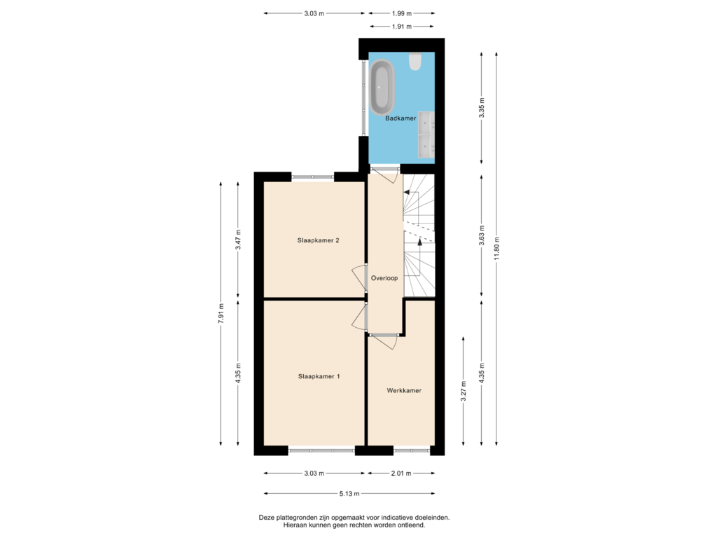 Bekijk plattegrond van 1e Verdieping van Grote Houtweg 66