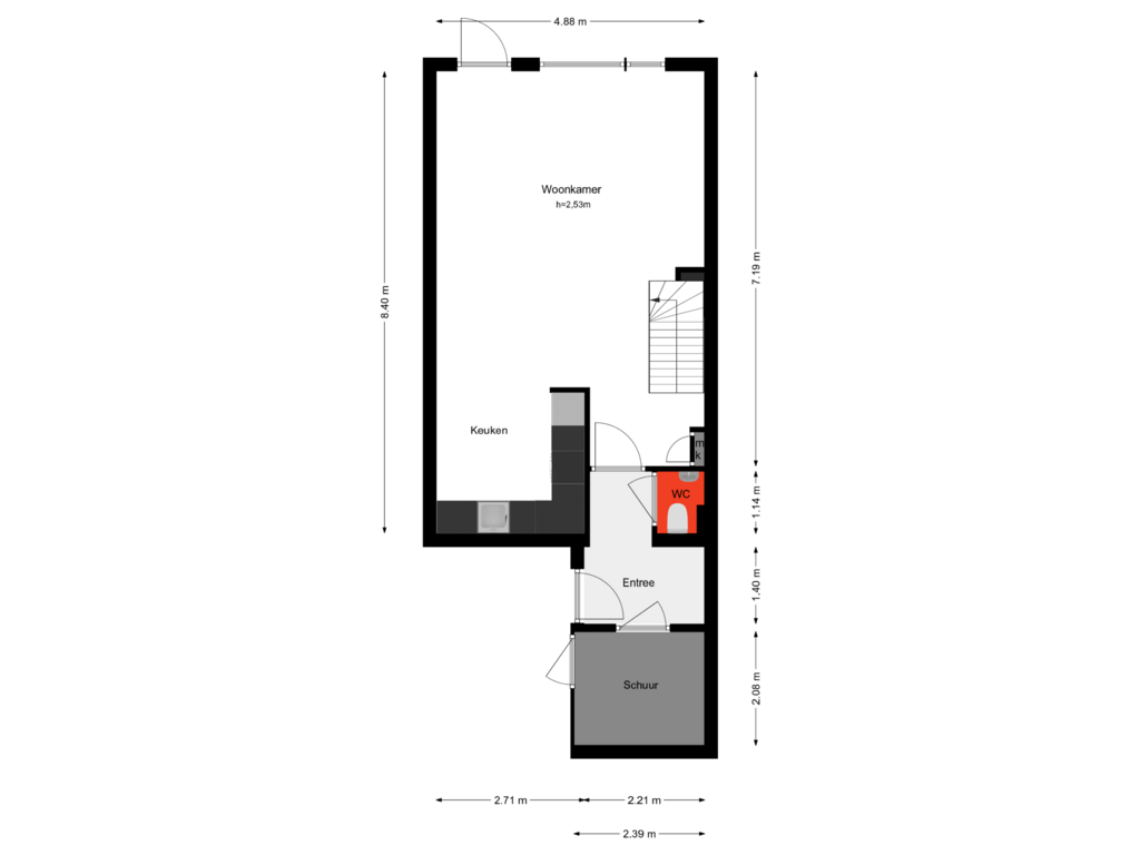 Bekijk plattegrond van Begane grond van Amerhof 28