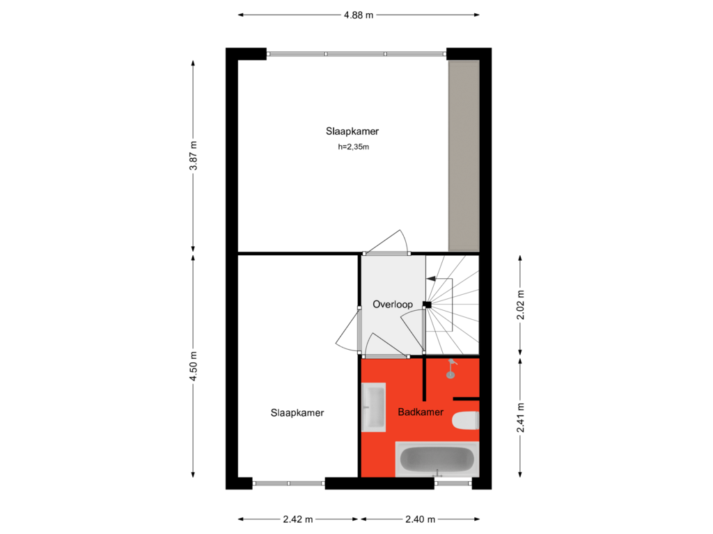 Bekijk plattegrond van 1e verdieping van Amerhof 28