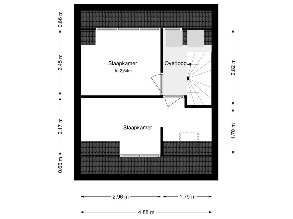 Bekijk plattegrond van 2e verdieping van Amerhof 28