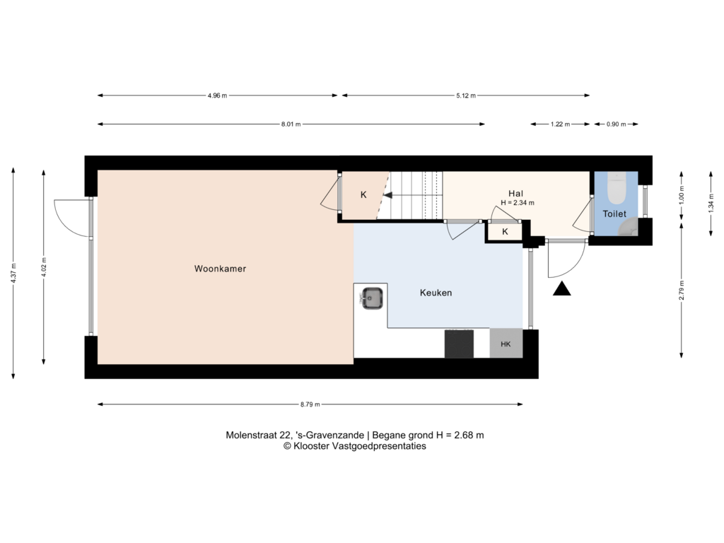 Bekijk plattegrond van Begane grond van Molenstraat 22