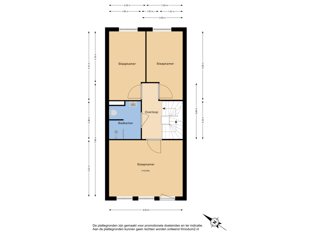 View floorplan of 1e Verdieping of Wolterbeekstraat 28