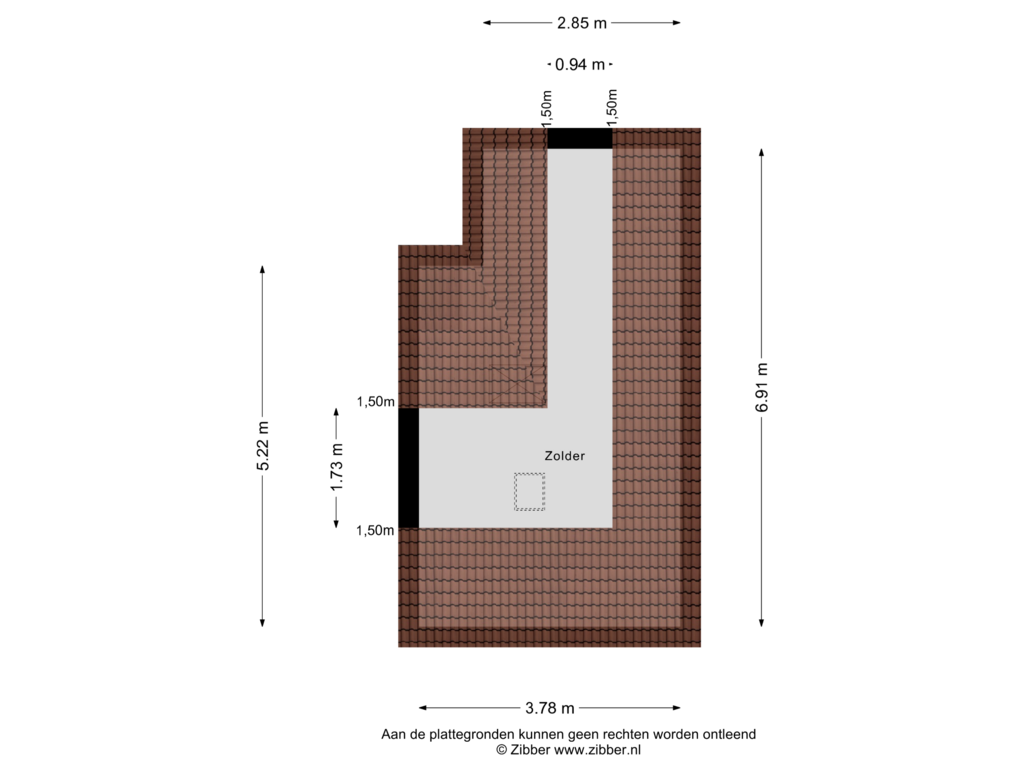 Bekijk plattegrond van Zolder van Lipperkerkstraat 274