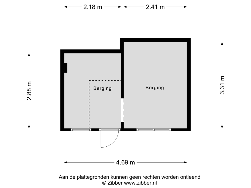 Bekijk plattegrond van Berging van Lipperkerkstraat 274