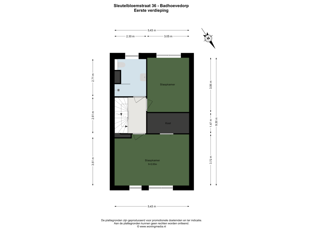 View floorplan of 1e_verd of Sleutelbloemstraat 36