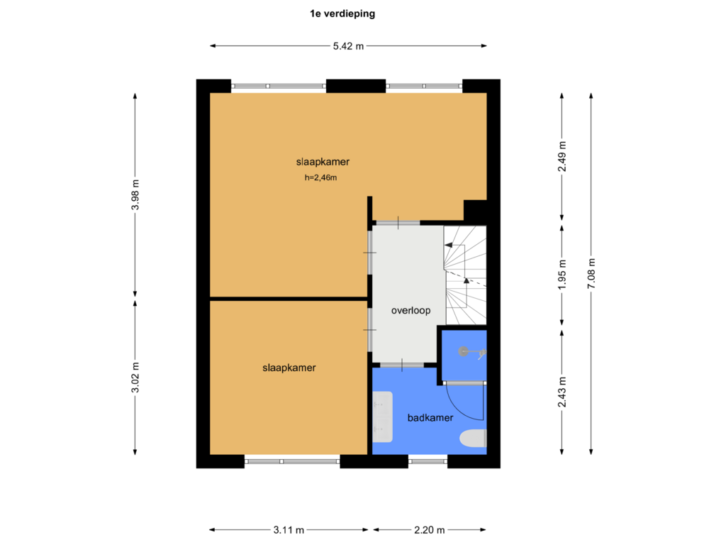 Bekijk plattegrond van 1e van Friesewal 57