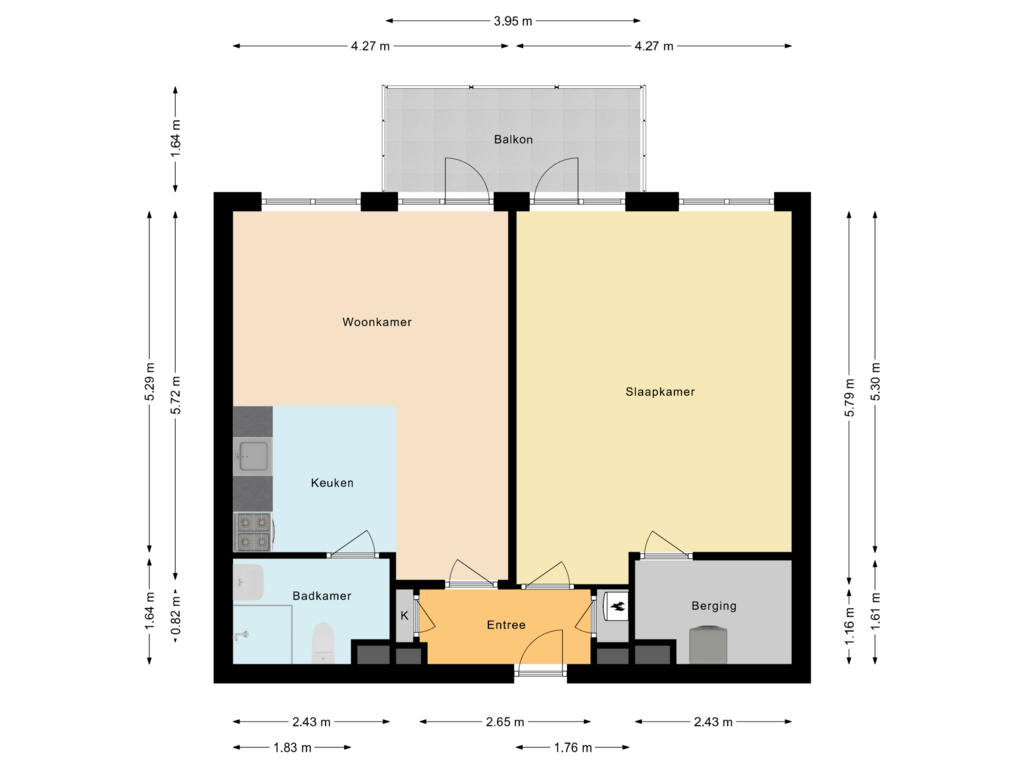 Bekijk plattegrond van Appartement van Wamelstraat 116