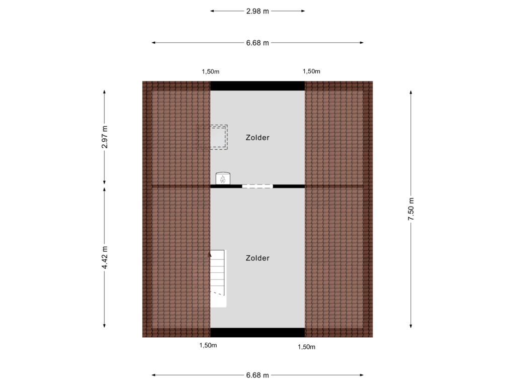 Bekijk plattegrond van Zolder van Neijsenpad 1-B