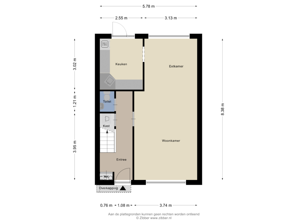 View floorplan of Begane Grond of Burgemeester Tobbenstraat 10