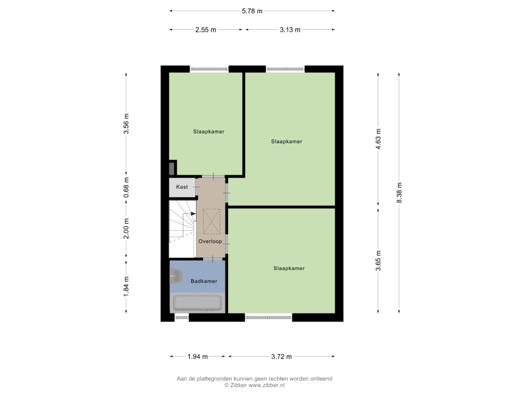 View floorplan of Eerste Verdieping of Burgemeester Tobbenstraat 10