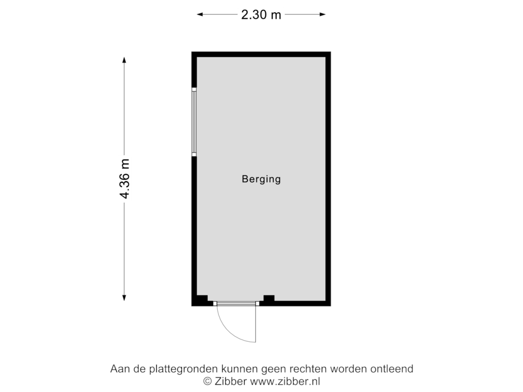 View floorplan of Berging of Burgemeester Tobbenstraat 10