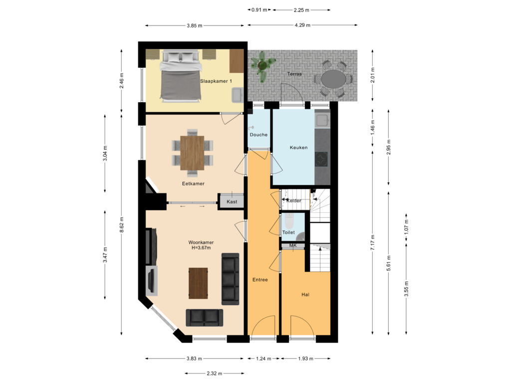 Bekijk plattegrond van Begane Grond Met Tuin van Parkweg 32